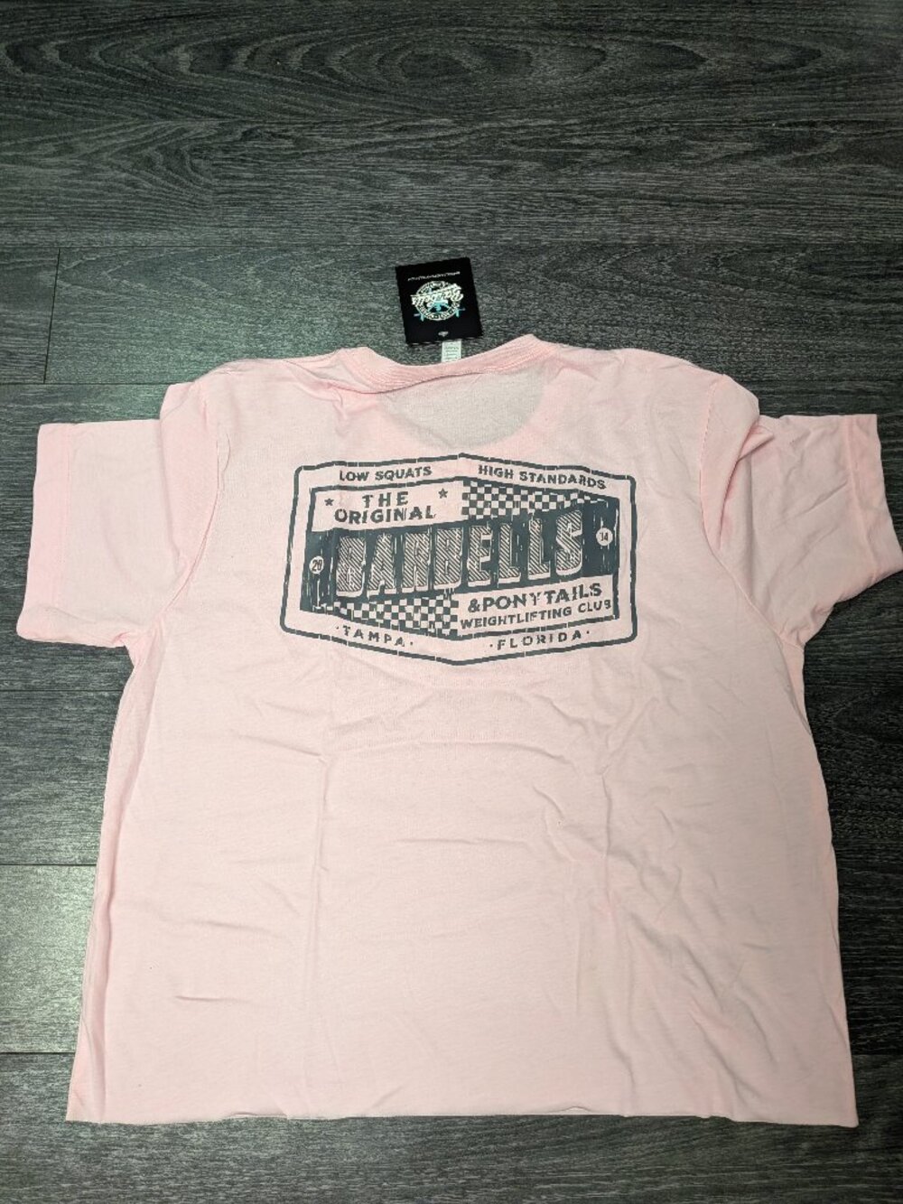 Barbells And Ponytails "Checkered" S/S Crop T-Shirt SZ XS NEW